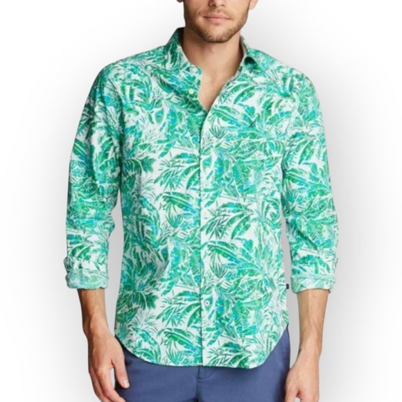 Nautica Tropical Print Button Down Shirt Small - Picture 1 of 13